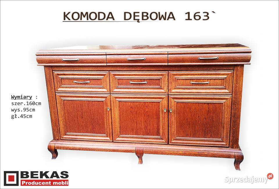PROMOCJA Drewniana Dębowa Komoda 163 Dąb Garwolin sprzedam