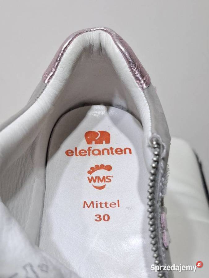 Elephanten 30 skórzane sneakersy dziecięce szary/srebrny Sportowe małopolskie Kraków