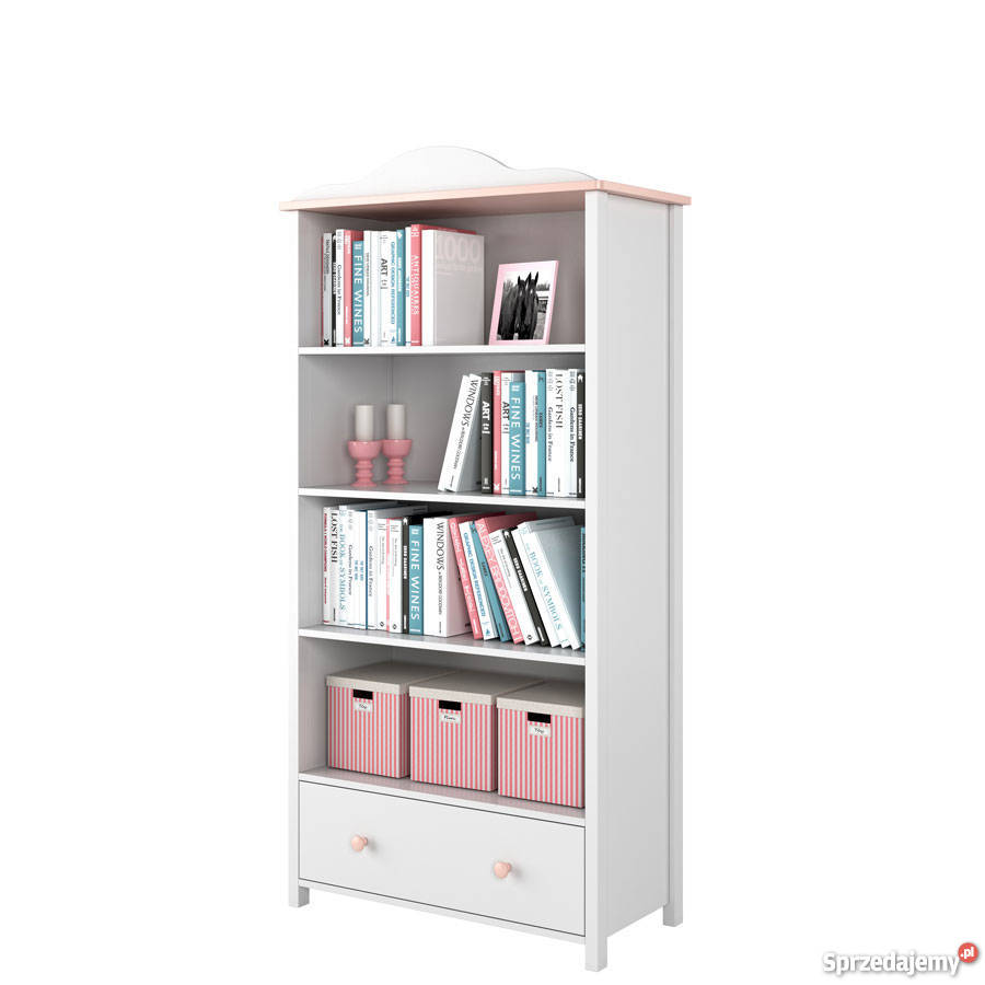 Regał Dziecięcy Biały Róż 85 Meble półki 171cm Warszawa