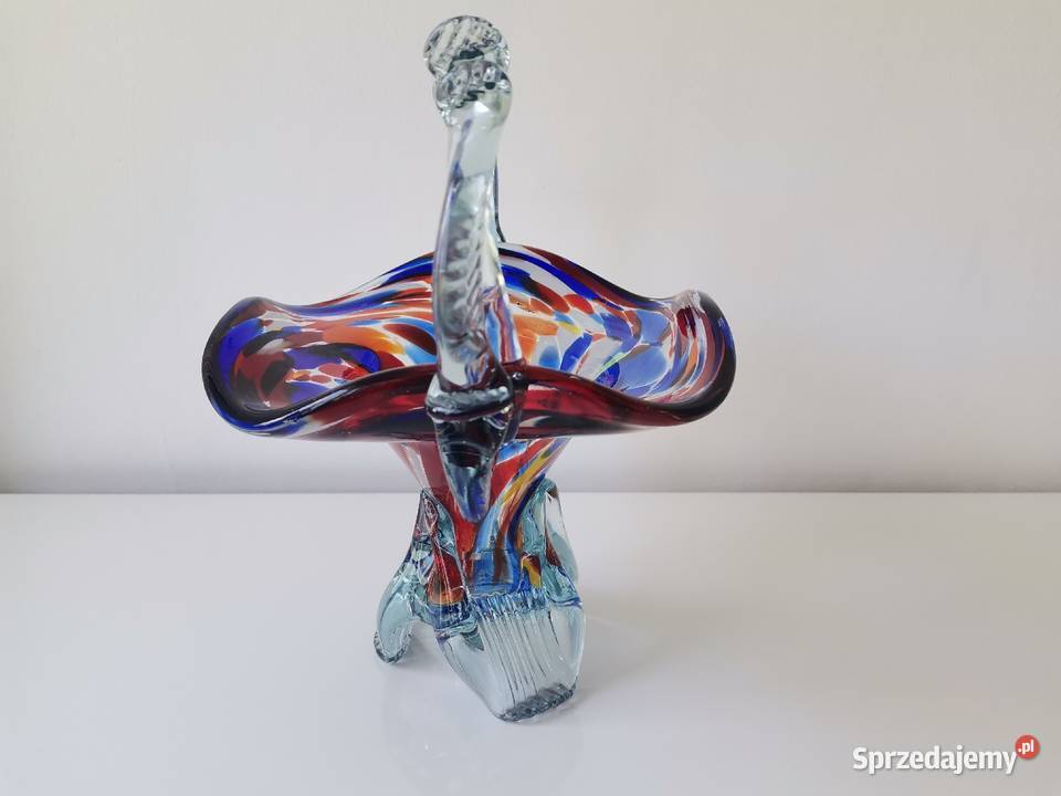 Stary kolorowy wazon koszyk szkło kolorowe Porcelana i szkło Katowice sprzedam