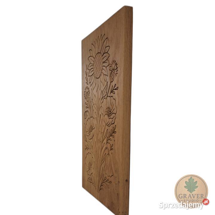 Piękna ozdoba z drewna słonecznik maki chabry Malechowo