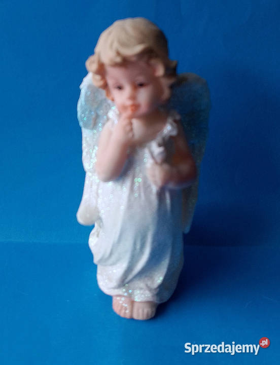 figurka ceramiczna Anioł k kwiatem w dłoni Pozostałe Suwałki sprzedam