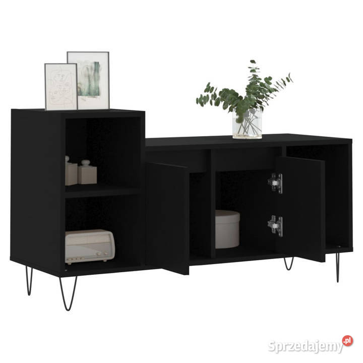 Szafka pod TV czarna 100x35x55 materiał Warszawa