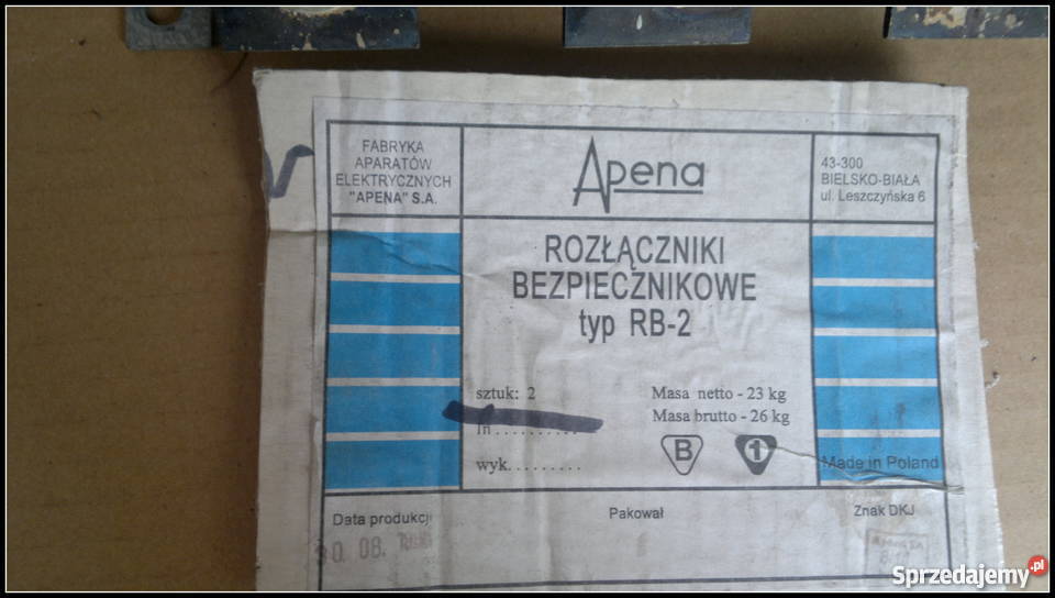 Rozłącznik bezpiecznikowy RB2 Apena Ie 400A Dąbrowa Górnicza sprzedam