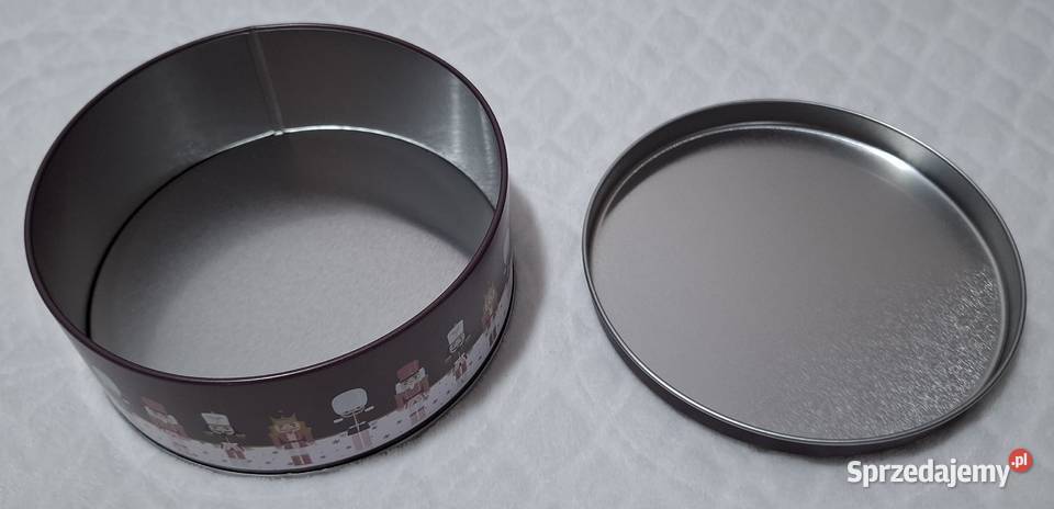 Metalowy okrągły pojemnik z pokrywką 14x58 śląskie Czeladź