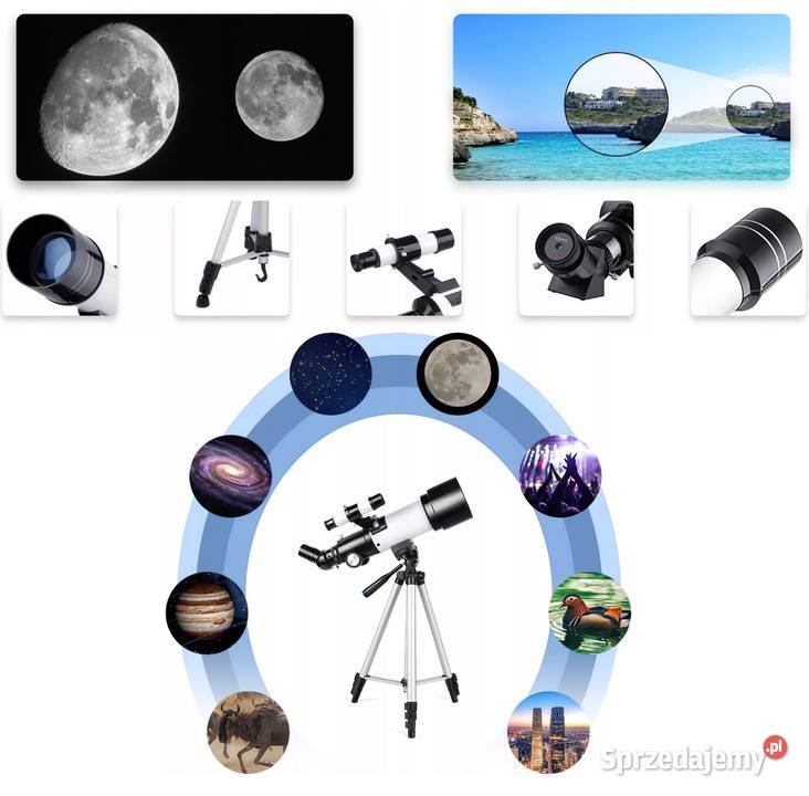 Teleskop Astrologiczny LUNETA 70mm Uchwyt n Białystok