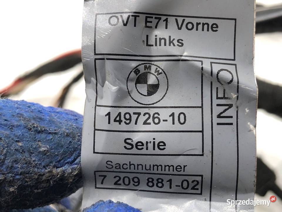WIĄZKA DRZWI PRZÓD LEWY BMW E71 7209881 30 245
