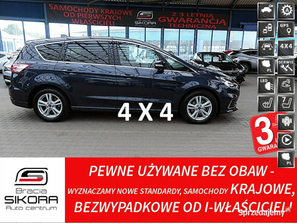 Ford S 4x4 7osób PANORAMASkóraLedACC GWARANCJA czujnik martwego pola śląskie Mysłowice