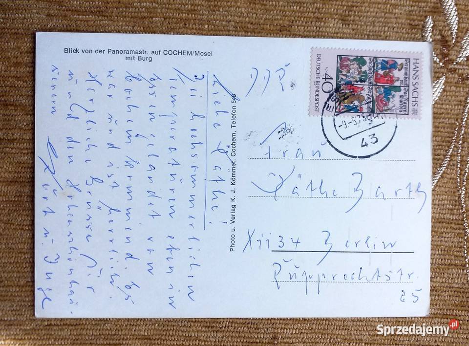 WIDOK NA ZAMEK COCHEM MOZELĄ Piszczac