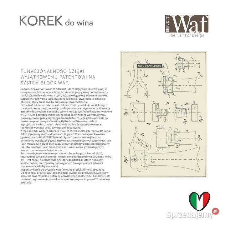 WAF korek do wina musującego prosecco szampana Bolesławiec