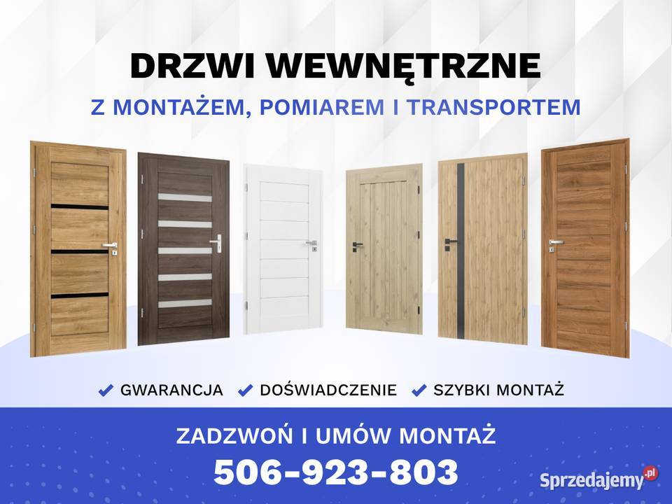 DRZWI WEWNĘTRZNE I ZEWNĘTRZNE Z MONTAŻEM świętokrzyskie Kielce