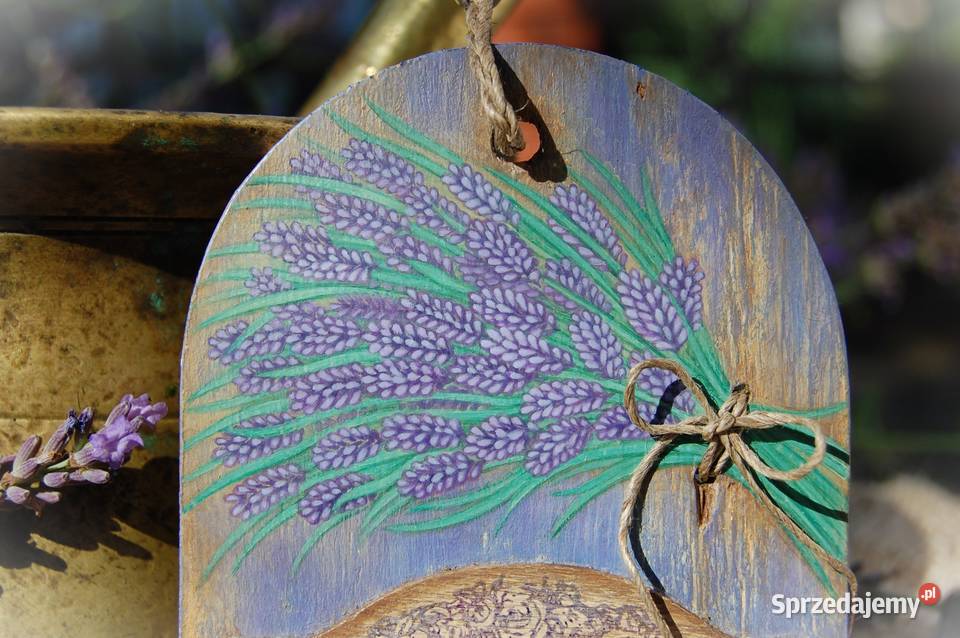 Lawenda drewniana rustykalna ręcznie malowana Lublin