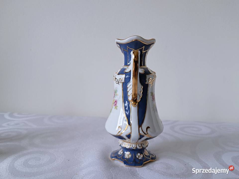 Porcelanowy wazonik niebieski Royal dux Bohemia Strzelce Krajeńskie