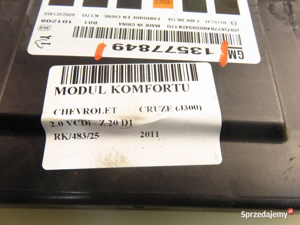 MODUŁ KOMFORTU CHEVROLET CRUZE J300 13577849