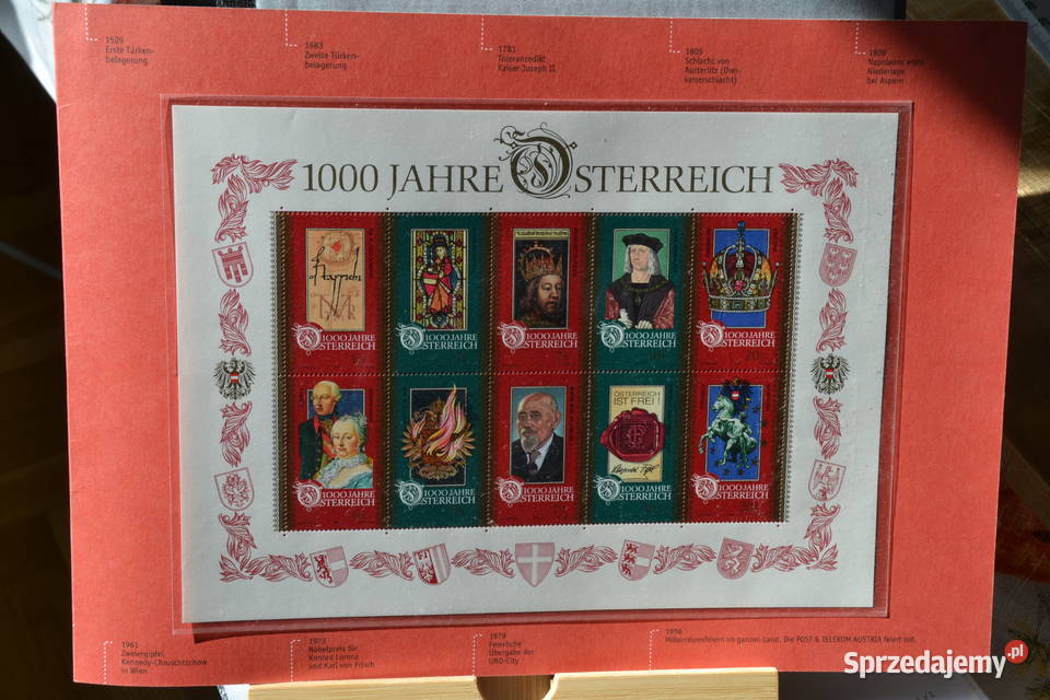Znaczki Austria Folder 1000 lat Austrii Mi Birofilistyka dolnośląskie