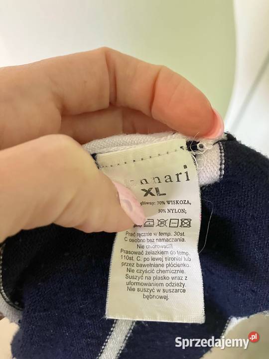 Granatowy sweter paski Monnari wiskoza L Paski Rzeszów