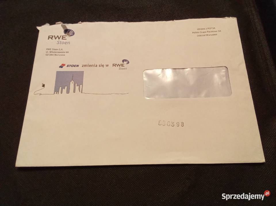 Koperta RWE z elektryczną Warszawą mazowieckie Warszawa sprzedam