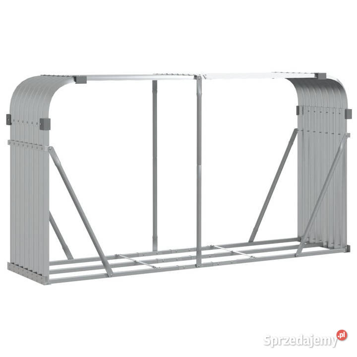 Stojak na drewno srebrny 180x45x100 stal Warszawa