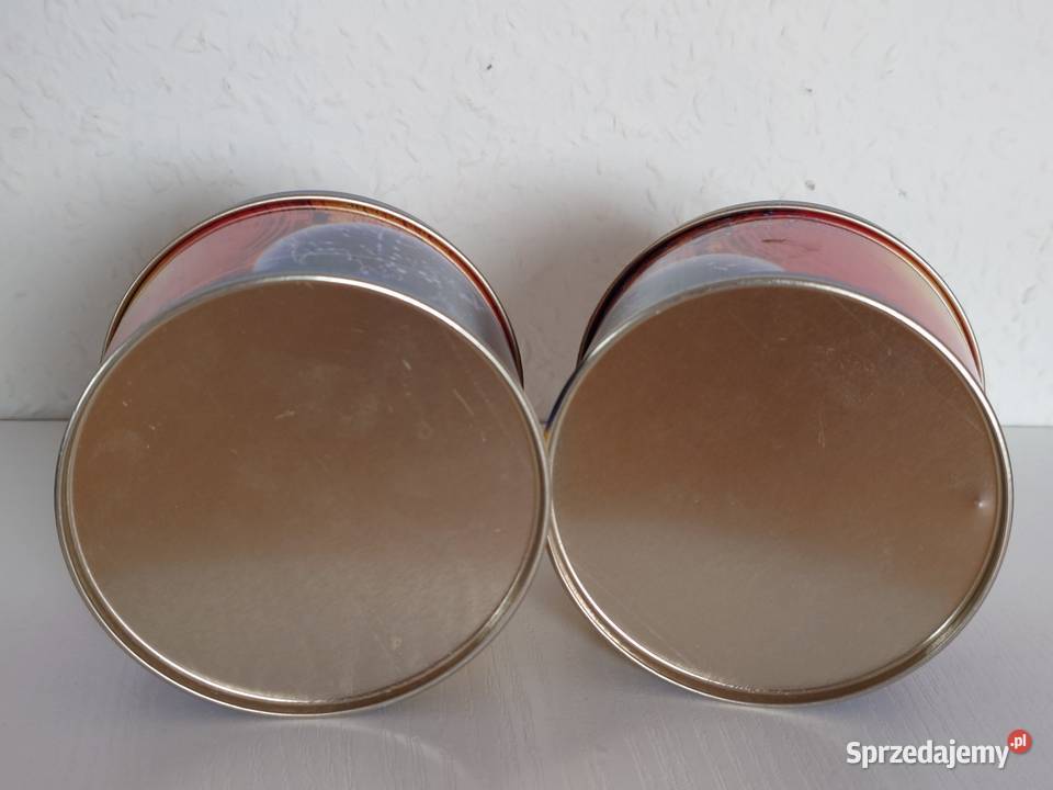 Kpl 2 puszki metalowe reklamowe logo Raiffeisen mazowieckie Warszawa