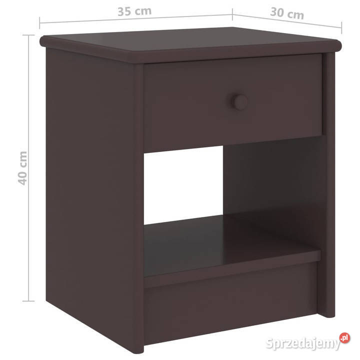 Szafka nocna ciemny brąz 35x30x40 lite drewno mazowieckie Warszawa sprzedam