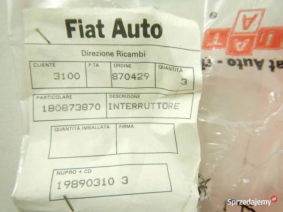 WŁĄCZNIK ŚWIATEŁ PRZECIWMGIELNYCH FIAT DUNA 8690