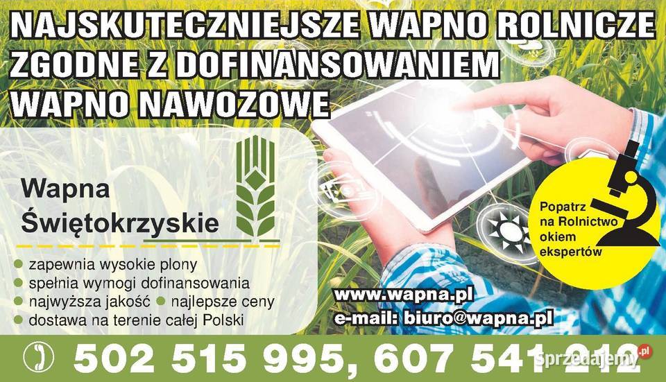 DOTACJEWapno nawozowe Magnezowe Węglanowe lubelskie Hrubieszów