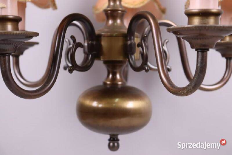 Żyrandol mosiężny z 5 żarówkami 1235 Fiaf Szczecin