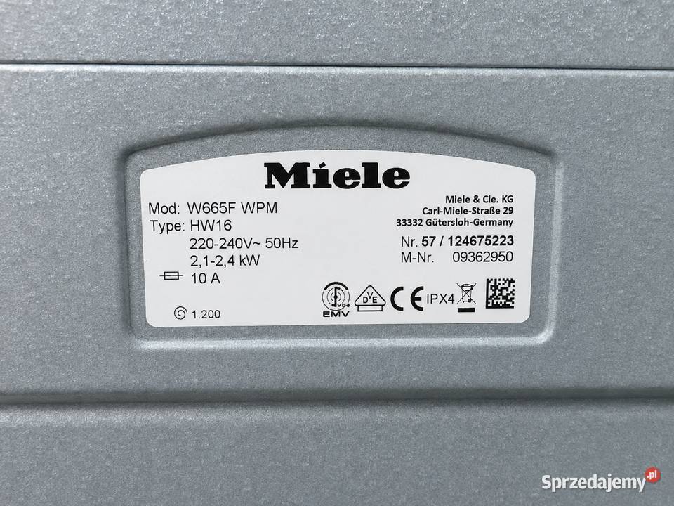 Pralka Miele Softtronic W665F WPM Pralka 1200 Kalety