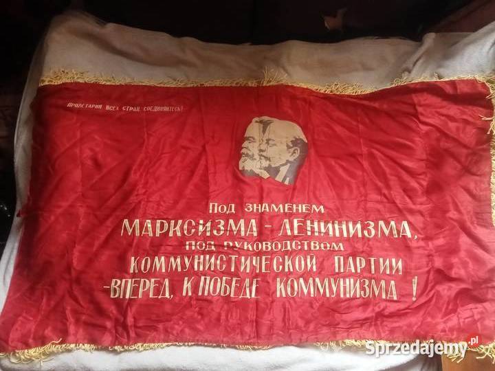 Stary Sztandar Chorągiew Flaga byłe ZSRR l 50te mazowieckie