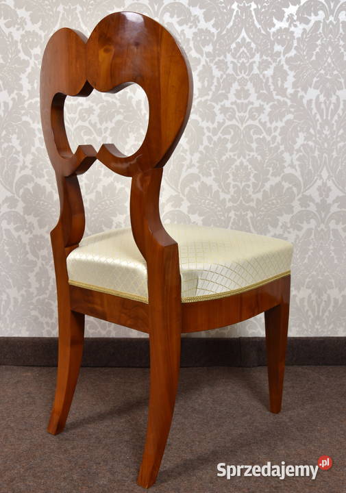 Dwa krzesła biedermeier czereśnia kopie politura Swarzędz