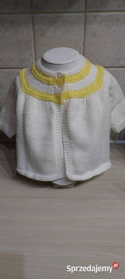 Sweterek biały z włóczki dziewczynki Rozmiar 68 lubelskie Lublin