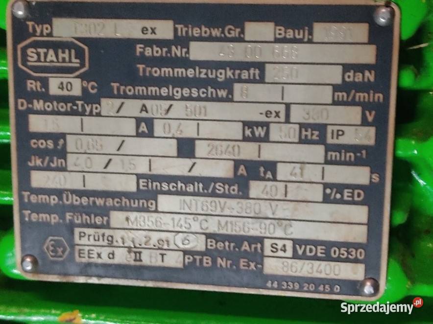 wciągarka STAHL Biznes i Przemysł wielkopolskie Nowy Tomyśl