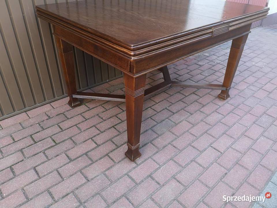 Stół Duży Dębowy Zgrabny 370 Antyk Stary Swarzędz