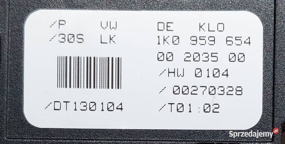 CZUJNIK KĄTA SKRĘTU VW SEAT SKODA 1K0959654