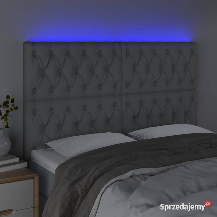 Zagłówek do łóżka z LED jasnoszary 144x7x118128 Warszawa