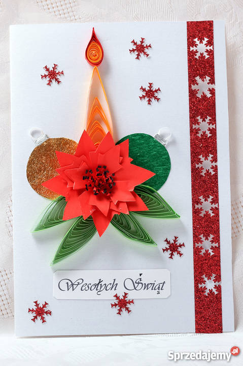 Kartki świąteczne ręcznie robione metodą Rękodzieło