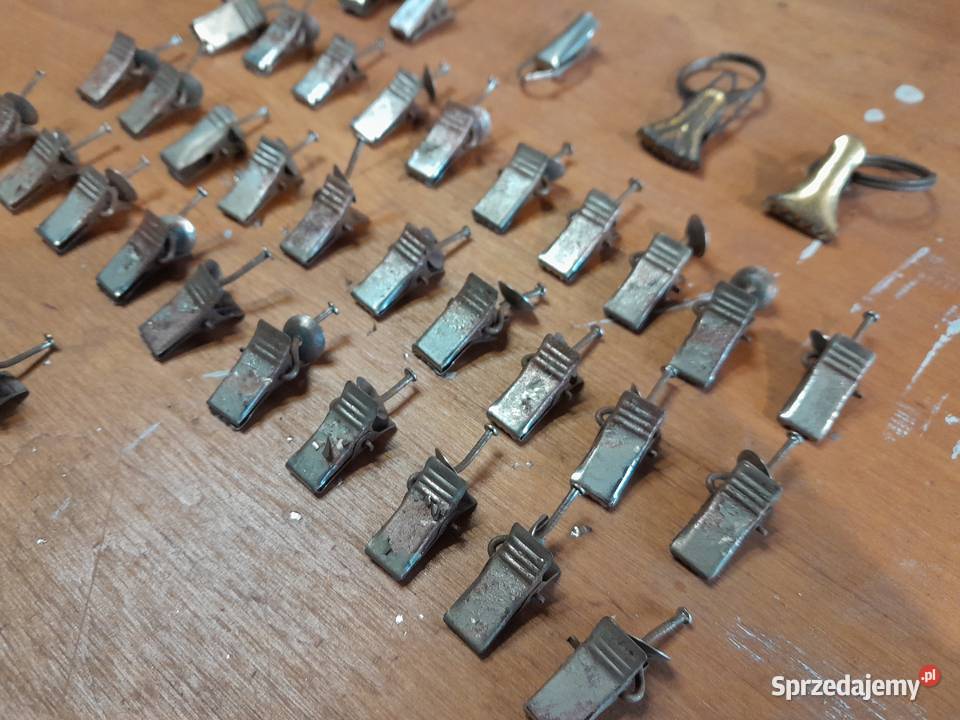 Stare żabki do karniszy metalowe zabytek PRL śląskie Dąbrowa Górnicza