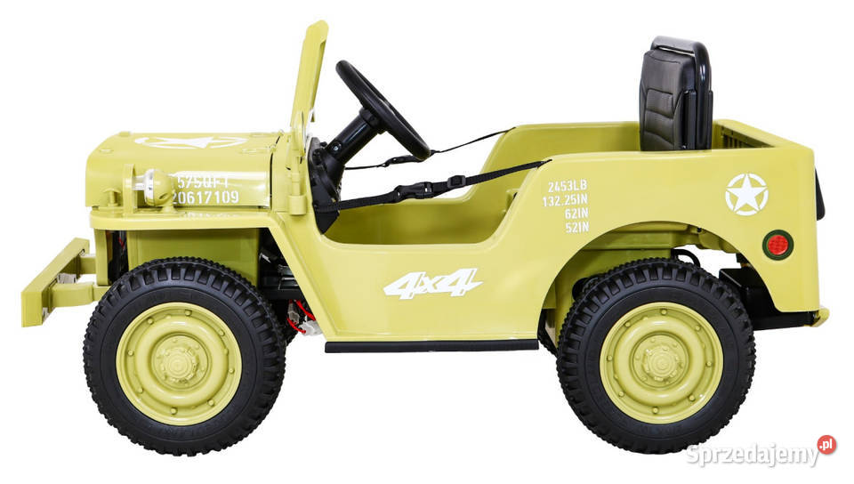 Autko Wojskowe Retro dzieci Beżowy Napęd 4x4 Pojazdy elektryczne i spalinowe Łopuszno