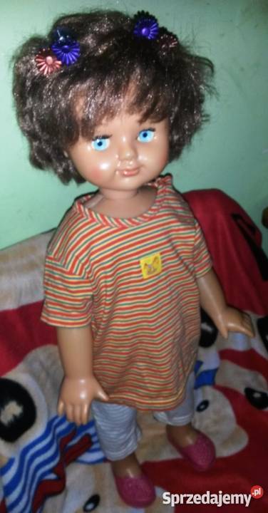 Duża stara lalka ZSRR chodzącaPRL Ziębice