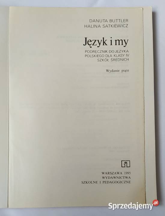 JĘZYK POLSKI Język i my klasa 4 DButtler Podręczniki sprzedam