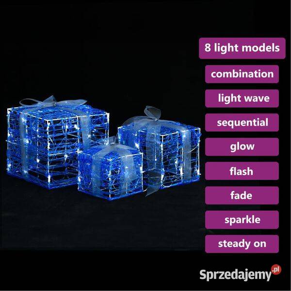 vidaXL Dekoracja świąteczna 3 akrylowe prezenty Warszawa