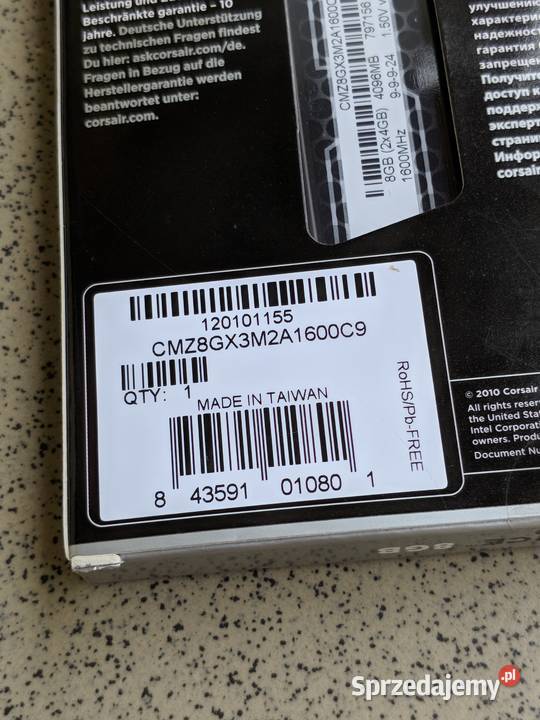Corsair Vengeance DDR3 12GB 3x4GB 1600MHz CL9 Pamięci opolskie sprzedam