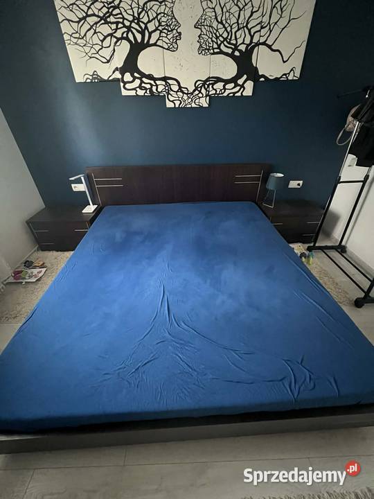 Duże łóżko 180x200 Bydgoskie meble 2 nakastliki podkarpackie Kosina