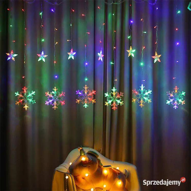 Lampki płatki śniegu gwiazdki świąteczne Bielsk Podlaski