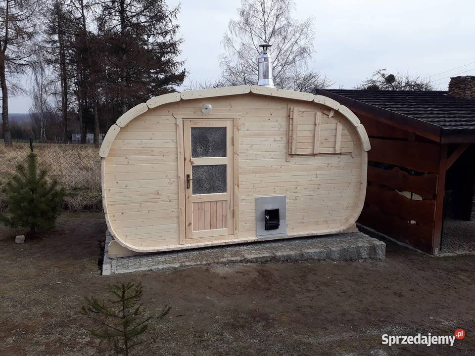 Sauna Owalna Ogrodowa Wyposażona Sauna Beczka Olecko