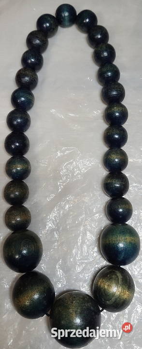 Korale drewniane zielone nowe z metką Radom