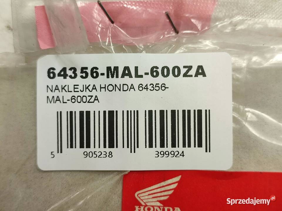 NAKLEJKA NA LEWY BOCZEK HONDA CBR600F HURRICANE lubelskie