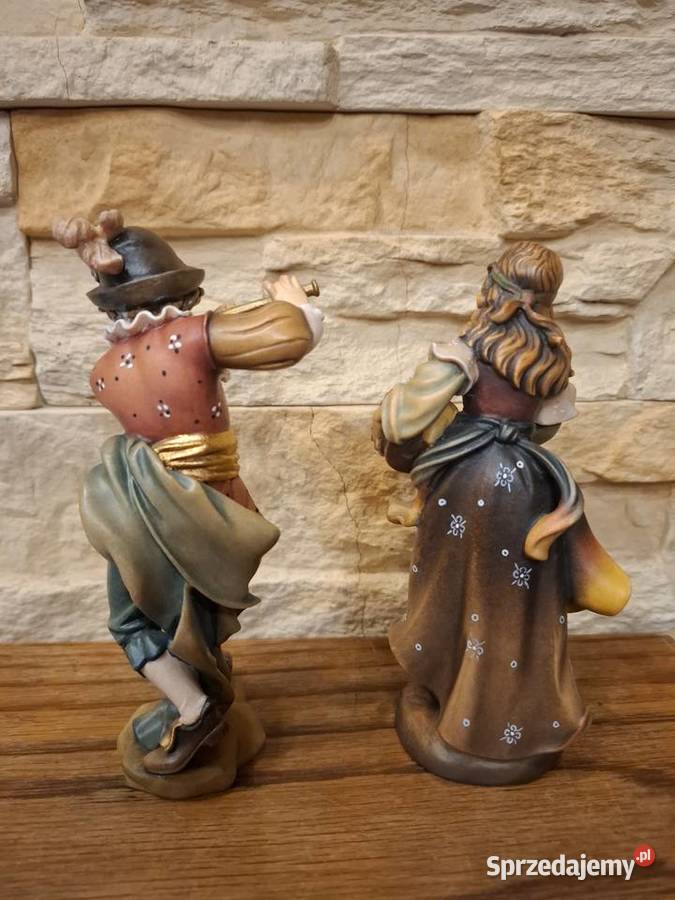 Rzeźba z drewna piękna malowana grajek Lubień sprzedam