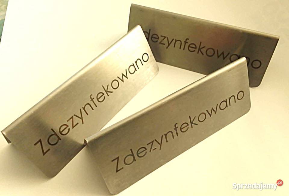 Nierdzewna tabliczka Zdezynfekowano Ekspozytor Gastronomia