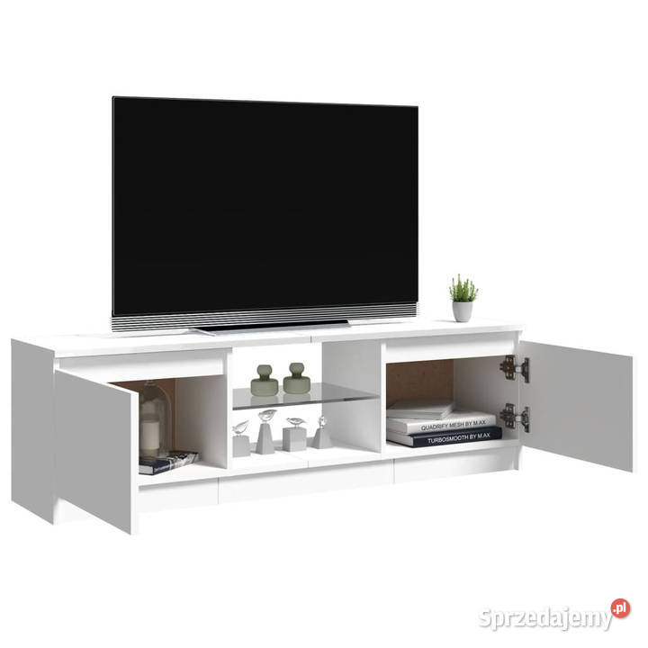 Szafka pod TV z oświetleniem LED biała połysk Warszawa sprzedam
